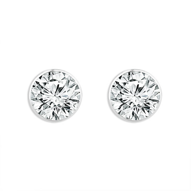 White 14 Karat Dew Drop Stud Earrings With 2 = 2.0