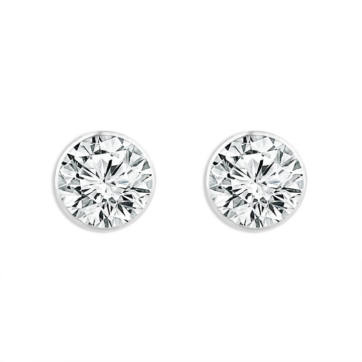 White 14 Karat Dew Drop Stud Earrings With 2 = 2.0