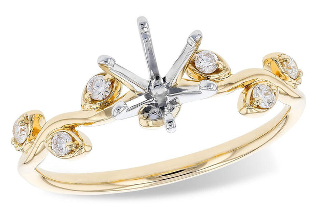 Lady's Yellow 14 Karat Engagement Ring With 6=0.12 - Van Drake Jewelers