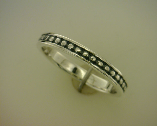 Sterling Silver Beaded Ring Rail Narrow Size 7 - Van Drake Jewelers