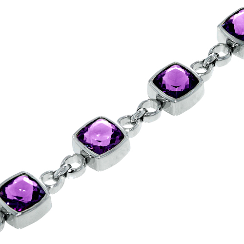 Sterling Silver Amethyst Bracelet