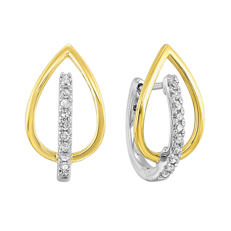 Lady's Two-Tone 10 Karat Earrings