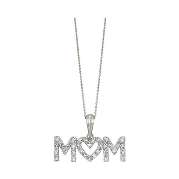 White 10 Karat Mom Pendant/Necklace Length 18 With
