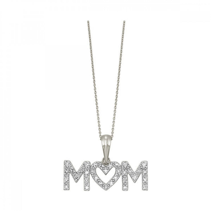 White 10 Karat Mom Pendant/Necklace Length 18 With - Van Drake Jewelers