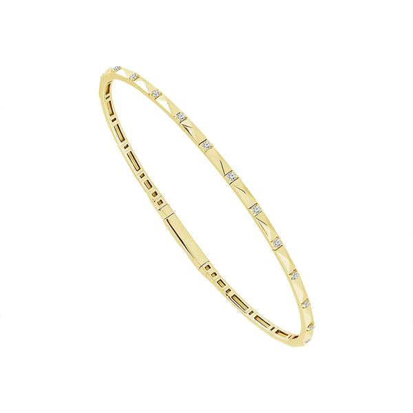 Yellow 14 Karat Flexi-Bangle Bracelet With 13=0.16 - Van Drake Jewelers