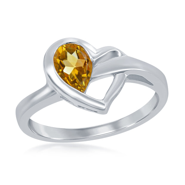 Lady's Sterling Silver Citrine Ring