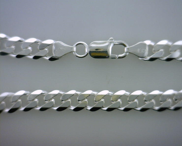 Sterling Silver 7.5Mm Curb Chain 22"