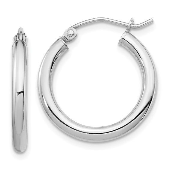 Sterling Silver 2.5Mm X 20Mm Tubular Hoop Earrings - Van Drake Jewelers