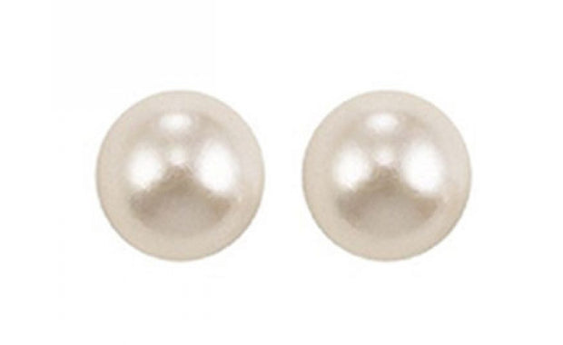 White 14 Karat 6Mm Freshwater Pearl Stud Earrings
