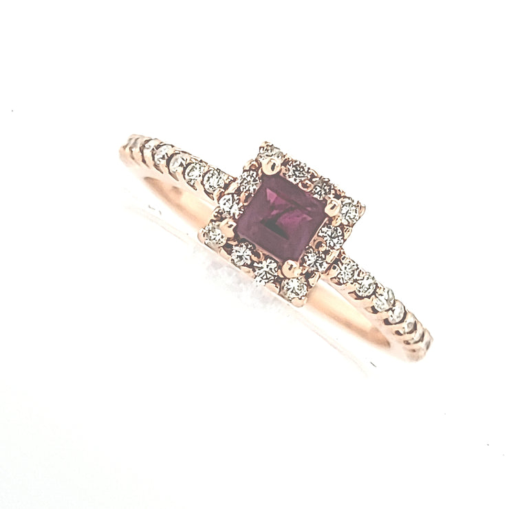Lady's Rosé 14 Karat Fashion Ring With One 0.37Ct - Van Drake Jewelers