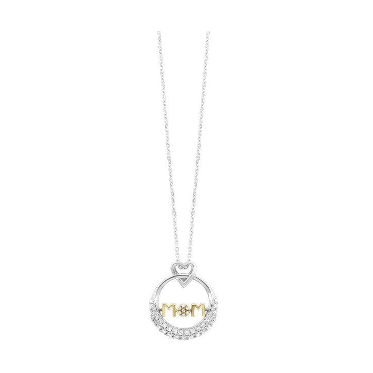 Two-Tone Sterling Silver/10K Mom Pendant/Necklace - Van Drake Jewelers