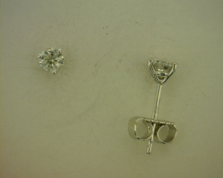 Lady's White 14 Karat Martini-Style Stud Earrings - Van Drake Jewelers