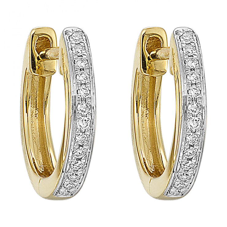 Lady's Yellow 14 Karat Diamond Huggie Earrings