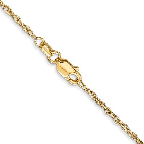 Yellow 14 Karat Double Loop Pendant Rope Chain Len