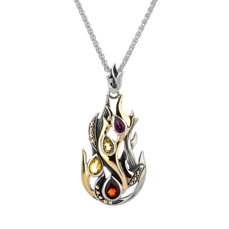 Lady's Sterling Silver/10Ky "Fire" Element Pendant