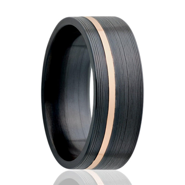 Gent's 7Mm Black Zirconium Ring Size 8.5 Style: 14