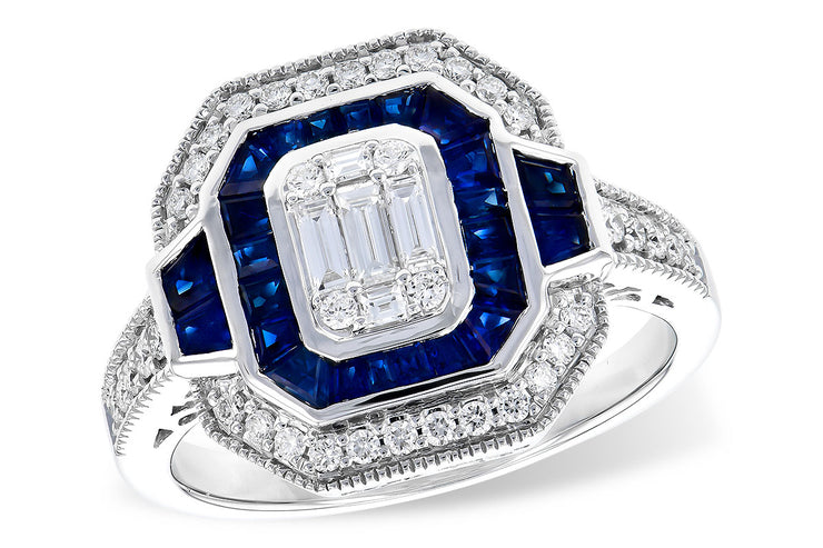 Lady's White 14 Karat Sapphire & Diamond Fashion R - Van Drake Jewelers
