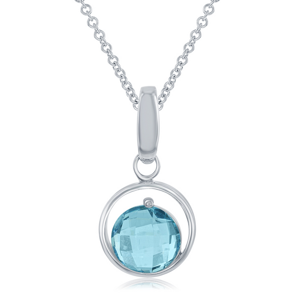 Sterling Silver Blue Topaz Necklace