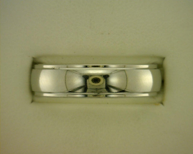 Gent's Vitalium RingStyle: 6 MM Domed, Grooved Edge