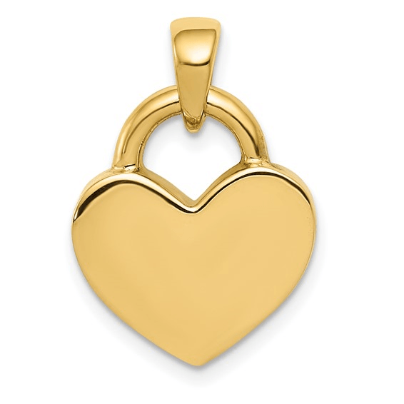 14K And Rhodium Hollow Polished 3D Reversible Hear