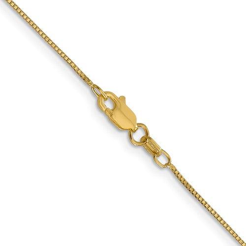 Yellow 14 Karat 0.7 Mm Box Chain Length 18