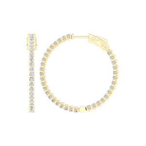 Lady's Yellow 14 Karat Inside Out Hoop Earrings Wi - Van Drake Jewelers