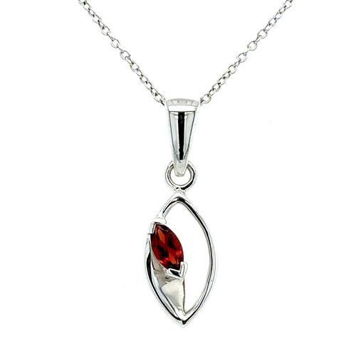 Lady's Sterling Silver Garnet Pendant