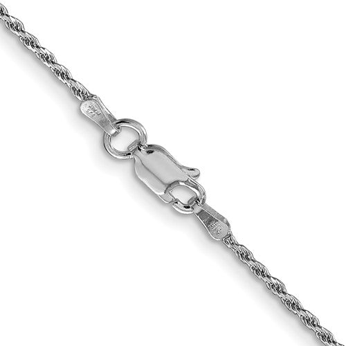 Sterling Silver 1.5mm Rhodium Plated 16" DC Rope C - Van Drake Jewelers
