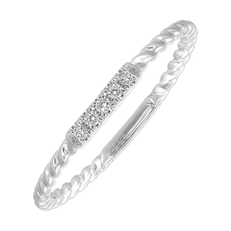 White 10 Karat Diamond Ring With 5=0.05Tw Round G/