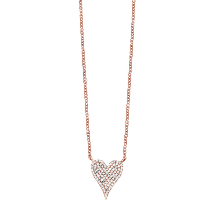 Rosé 10 Karat Heart Pendant/Necklace With 93=0.20T