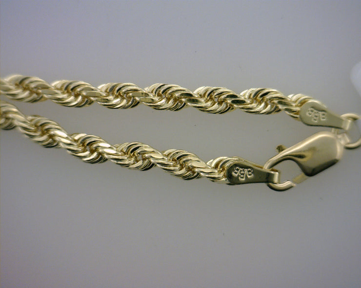 Yellow 14 Karat 3.2Mm D?C Rope Bracelet Length 7 - Van Drake Jewelers