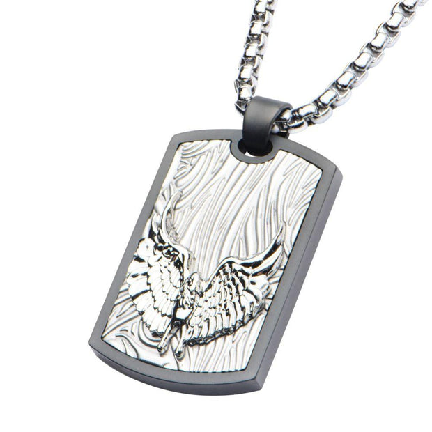 Men's Sandblasted Gun Metal IP Eagle with Brushed