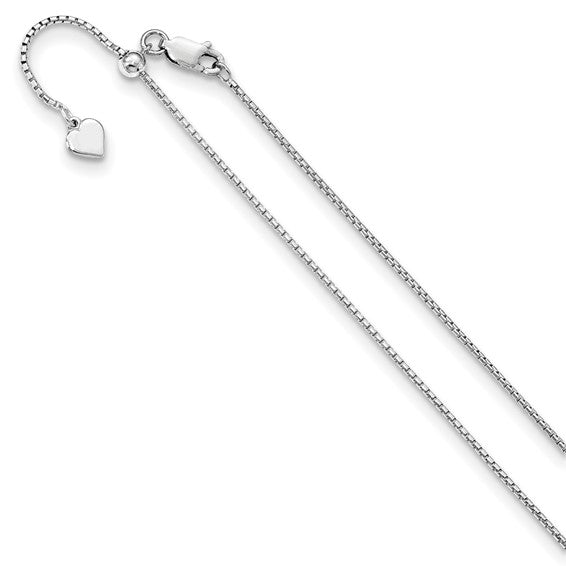 Sterling Silver 1.25Mm Adjustable Round Box Chain - Van Drake Jewelers