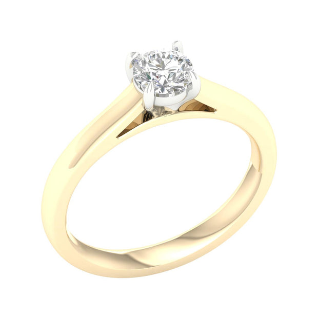 Yellow 14 Karat Cathedral Ring Size 7 With One 0.5 - Van Drake Jewelers