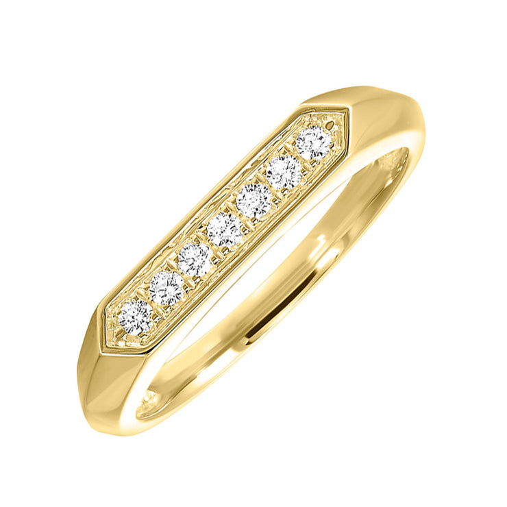 Lady's White 10 Karat Ring With 7=0.12Tw Round H/I - Van Drake Jewelers