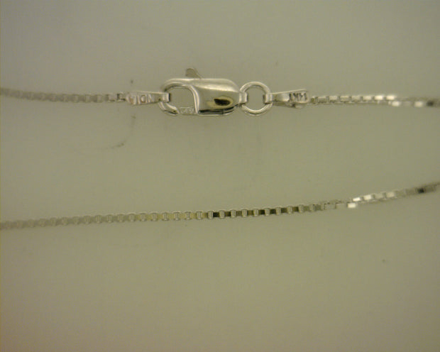 White 14 Karat 0.90 Mm Box Chain Length 18 - Van Drake Jewelers