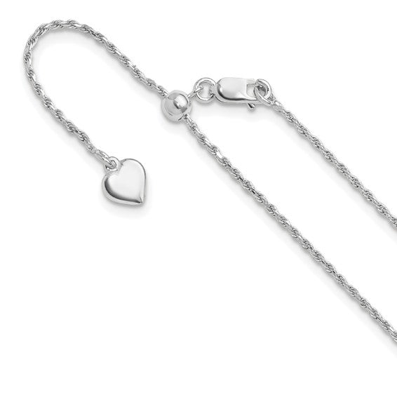 Sterling Silver 1.2Mm Adjustable Rope Chain - Van Drake Jewelers